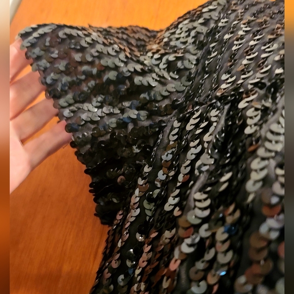 Jr. Theme New York vintage STUNNING sequin little black dress szM - Picture 4 of 11